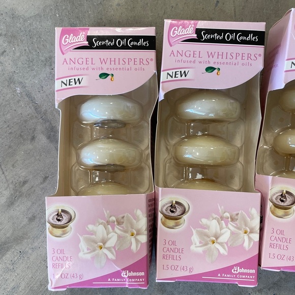3 Pkgs New Glade Scented Oil Candle Refills Retired ANGEL WHISPERS NWT NOS - Picture 2 of 4
